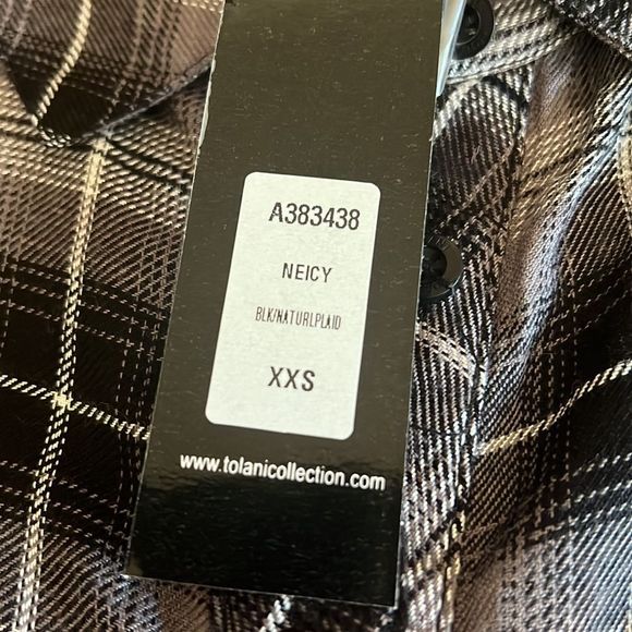 NEW Tolani Collection Neicy top button down plaid floral size XXS - Picture 10 of 14